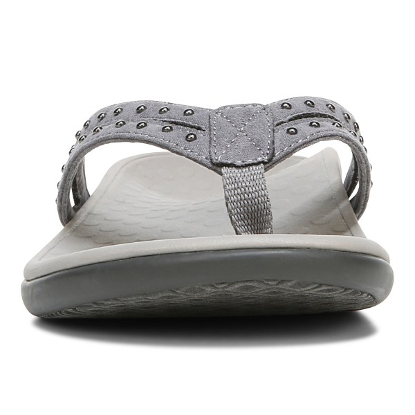 Vionic Sandals Ireland - Tasha Toe Post Sandal Grey - Womens Shoes Online | YEJNM-4519